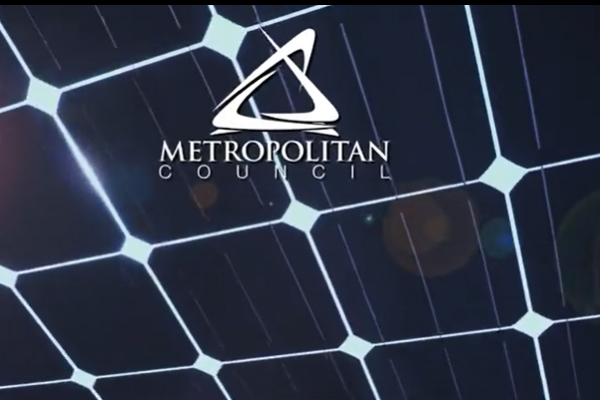 Metropolitan Council logo on solar panel