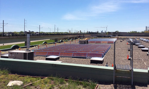 Solar array financed with PACE atop the Greenway Office Building in Minneapolis