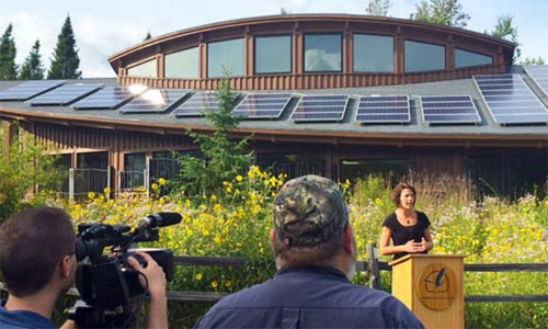 Hartley Nature Center in Duluth renovated its solar energy system and added battery backup