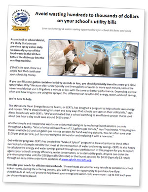 Example of audience-specific sheet Example of audience-specific sheet