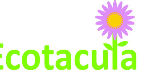 Ecotacular logo with a pink flower growing up from the 'l'