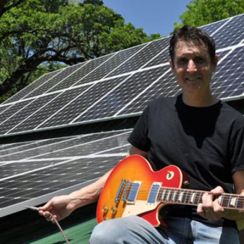 Joe Schertz of The School of Music and Mayhem plugs in to solar energy