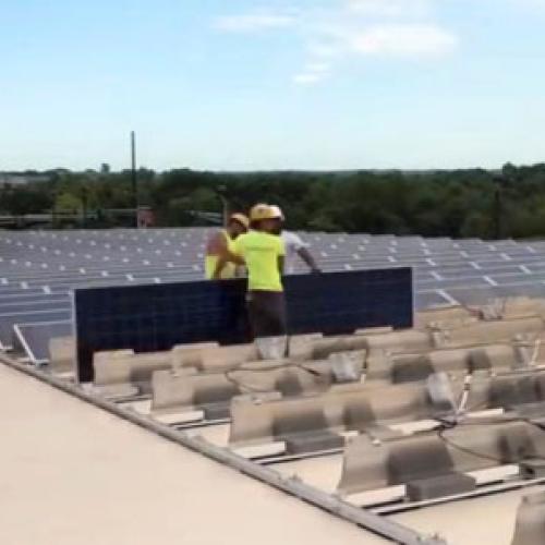 Solar installation on CityVue Apartment roof