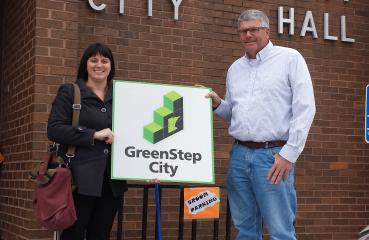 Bill Waller LaCrescent City Adminstrator and Kristin Mroz of GSC 