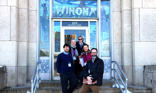 Business Blitzers (left to right): John Howard, City of Winona; Chris Meyer, SE CERT coordinator; Sadie Neuman, City of Winona; Alexis Troschinetz, CERTs; Joel Haskard, CERTs