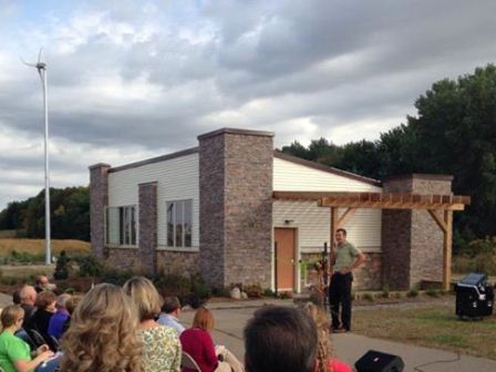 Opening ceremony for the Shakopee Environmental Learning Center, SELC, with its adjacent wind turbine