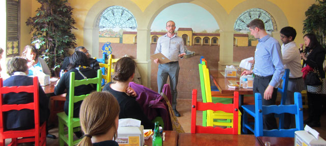 Matt Kazinka with Lake Street Council speaks to the group