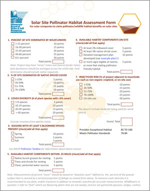 BWSR Pollinator Habitat Assessment Form