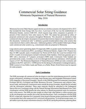 DNR Commercial Solar Siting Guidance