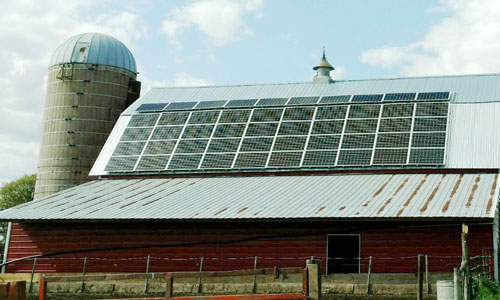 Solar on the Fuller Farm barn near Trimont, MN