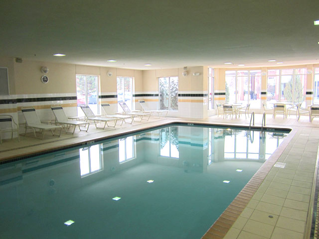 The pool at the Hilton Garden Inn