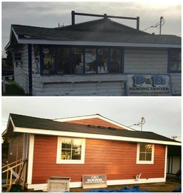 P&D Sewing Center, before and after