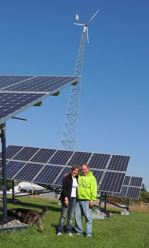 Doug and Jane Popp used USDA REAP funding to install solar and wind energy systems on their Royalton dairy farm