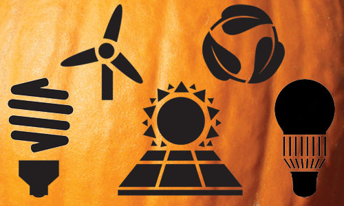 Energy-themed pumpkin stencils