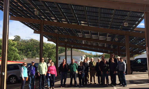 SE CERT tours Red Wing solar projects, including this carport at City Hall