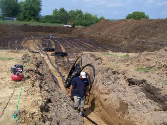 Ground-source heating and cooling install at Ridgeway