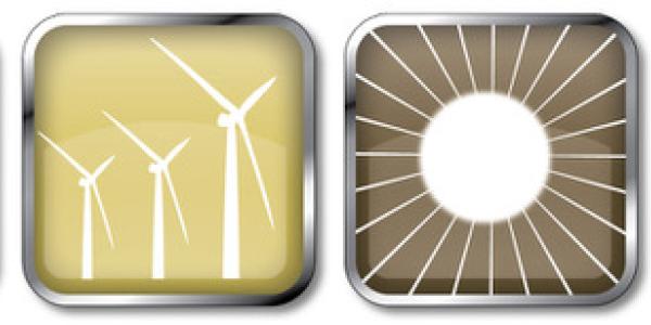 logo for Southcentral Minnesota Clean Energy Council; graphic of grass, wind turbines, sun, water