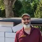 Joel Haskard with energy kits