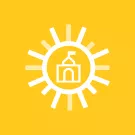 school building inside a sun illustration