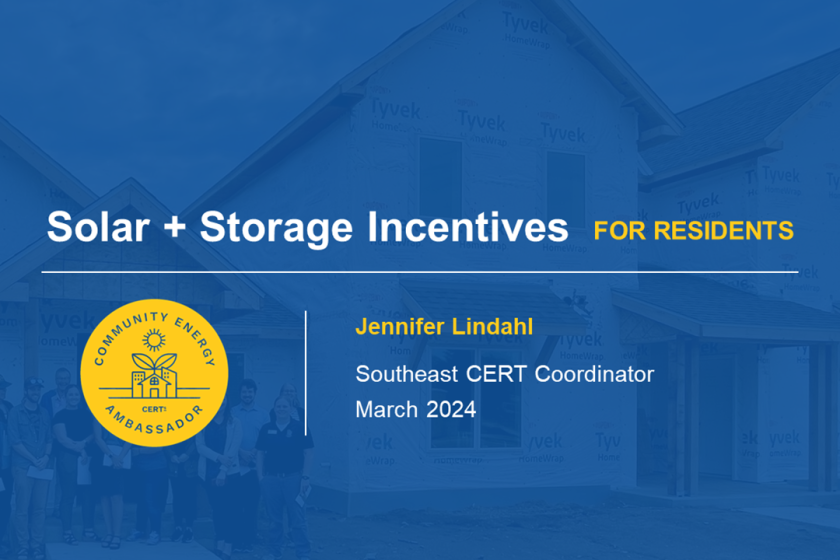 Solar + storage incentives for residents