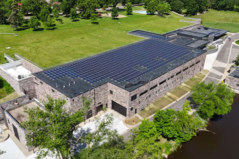 Aerial view of the St. Cloud water treatment facility. 