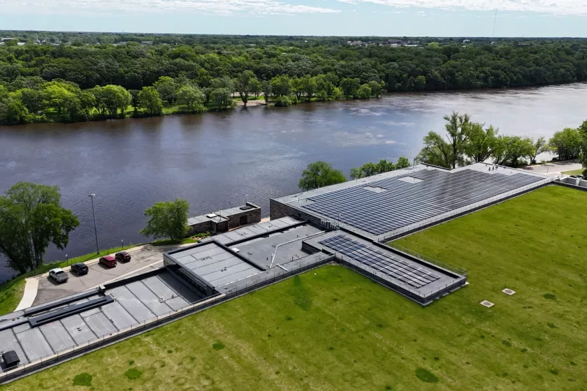 Aerial view of the St. Cloud water treatment facility. 
