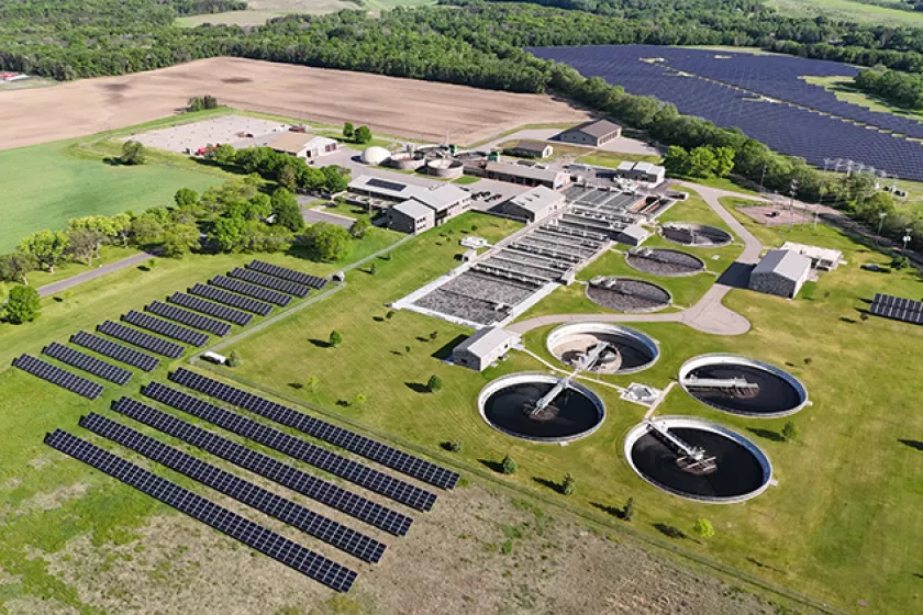 Aerial view of the St. Cloud water treatment facility. 