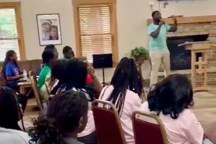 LifeGate presenting at an event for Sudanese youth.