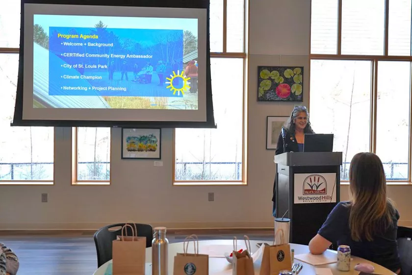 Diana McKeown presenting to the attendees