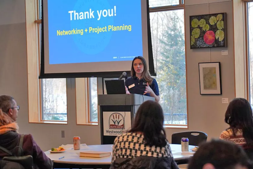 Keely Rau presenting to the attendees