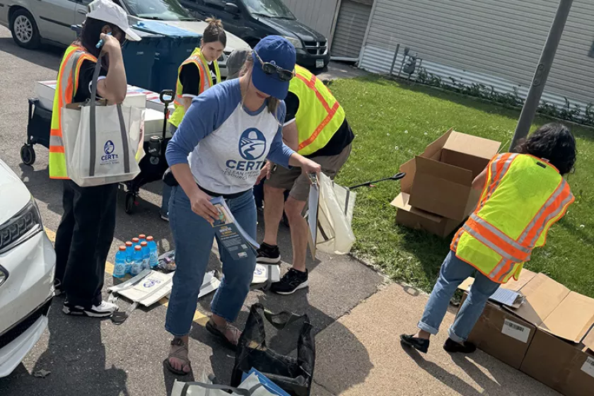 Filling bags with energy efficiency resources