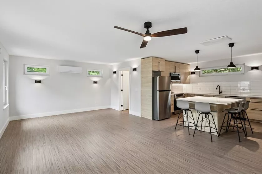 Mini split with kitchen view