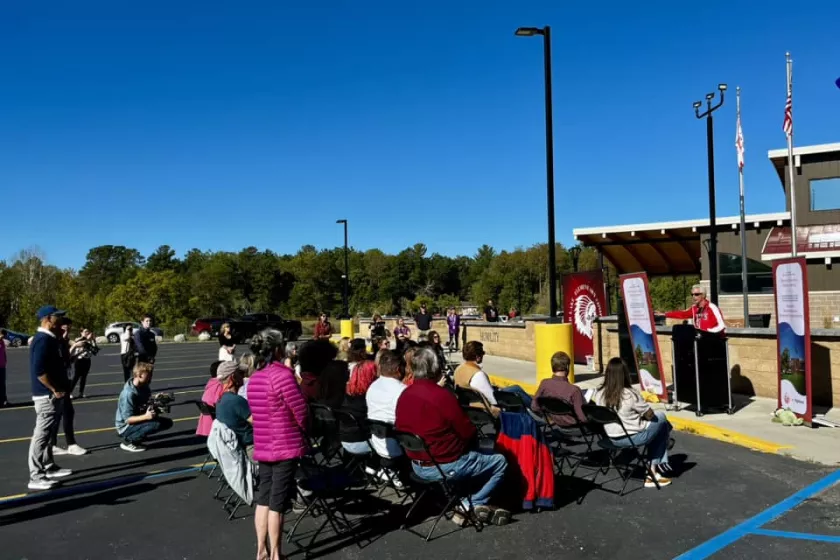 Crowd at the ribbon cutting