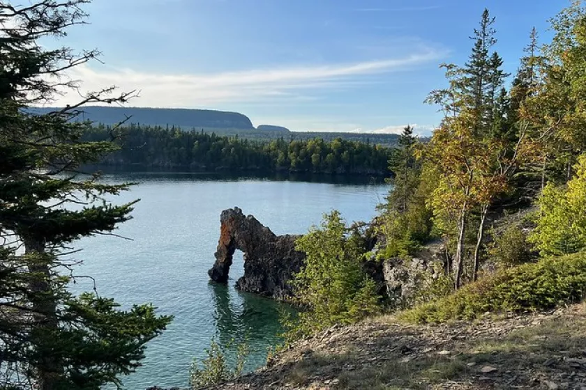 The view of Lake Superior’s Perry Bay in Thunder Bay, Ontario, Canada.