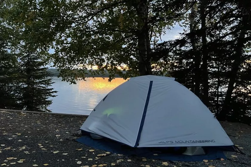 Camping alongside Lake Superior in Ontario, Canada. 
