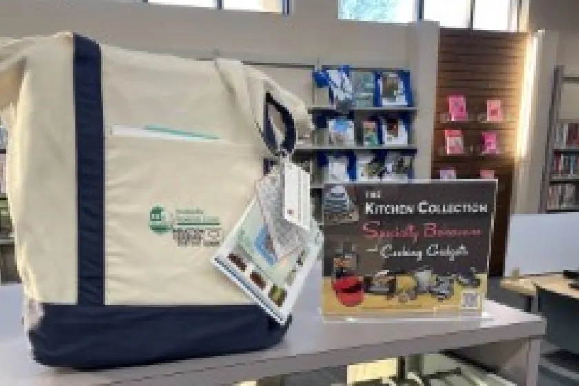 Cookware kit on Library shelf