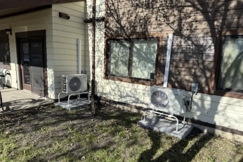 HVAC system outside of the apartment complex