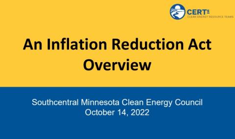 An Inflation Reduction Act Overview slides