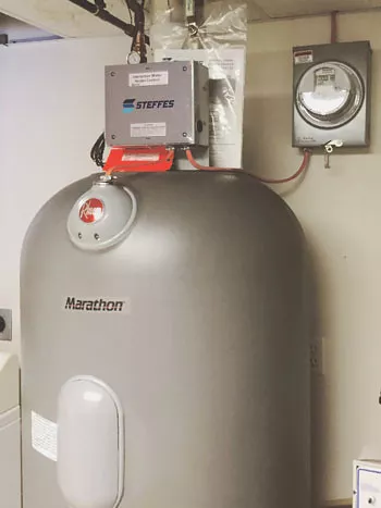 A gray water heater, 