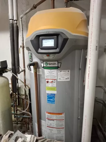 Care and Share’s new energy efficient water heater. 