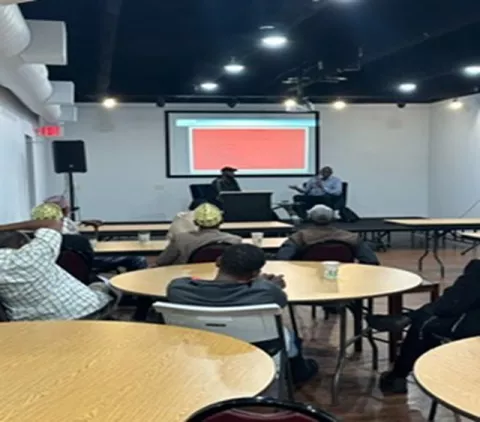 Community Grassroots Solutions hosts a clean energy empowerment presentation. 