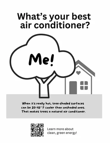 Air conditioning tree flyer from Frogtown Green