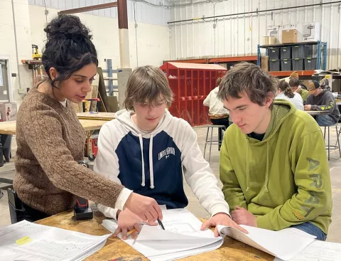 Just Housing’s Leah Karmaker teaches local students about high-performance building design