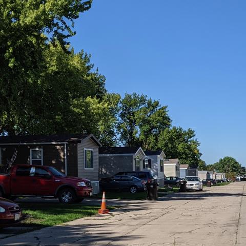 manufactured homes on a street