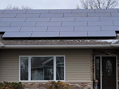 Solar array on residential roof