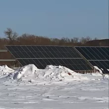 solar panels in the snow
