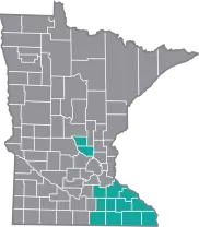 Map of counties eligible for the grant