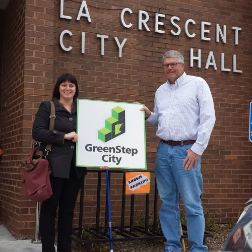 Bill Waller LaCrescent City Adminstrator and Kristin Mroz of GSC 