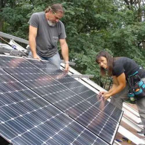 Solar Panels are installed on the Boyce-Olson Home in St. Paul.