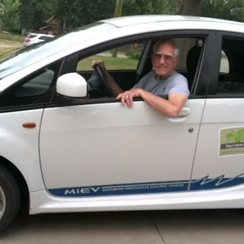 Brad enjoys making trips around the metro in his Mitsubishi MiEV! 